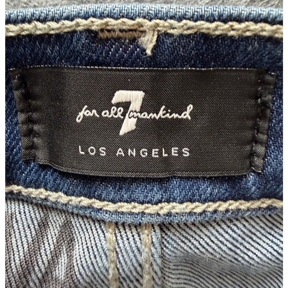 Classic Minimalist Normcore 7 For All Mankind Skinny Jeans 25 Medium Wash Denim - Picture 13 of 14
